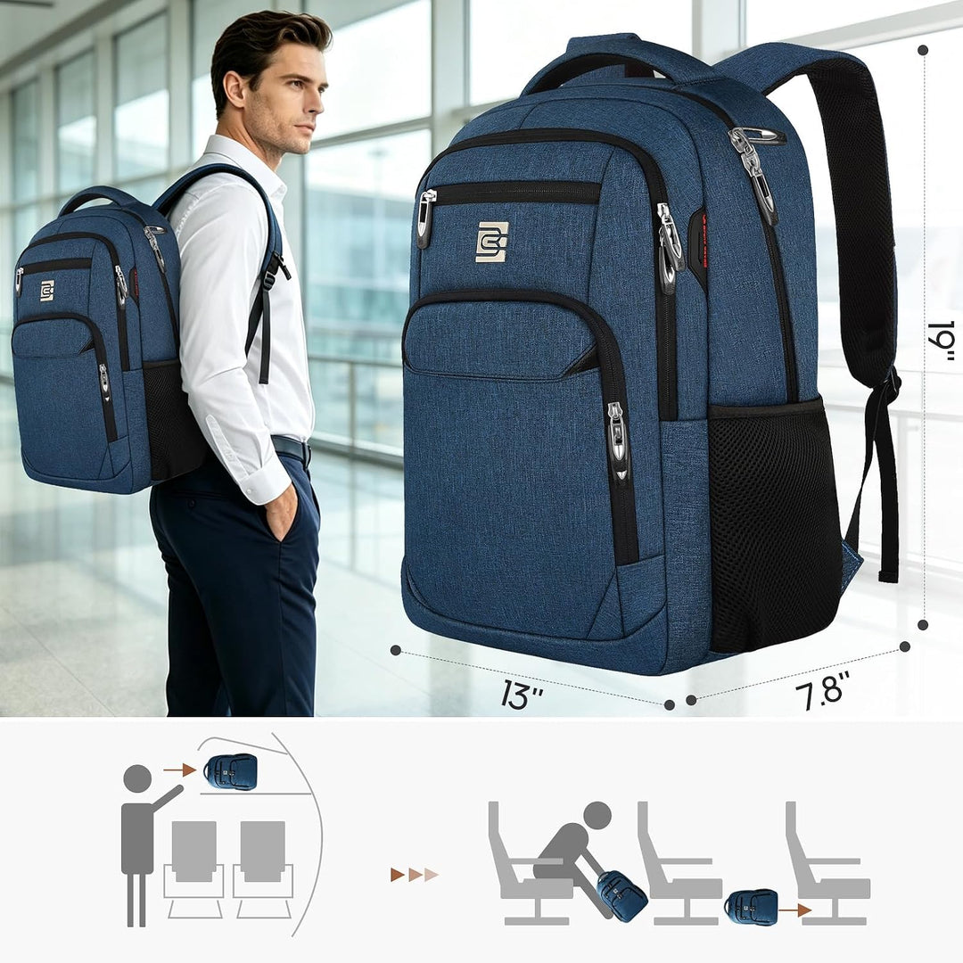 marcello Laptop Rucksäcke mit USB-Ladeanschluss Herren Damen für Arbeit Schule Uni Schulrucksack für