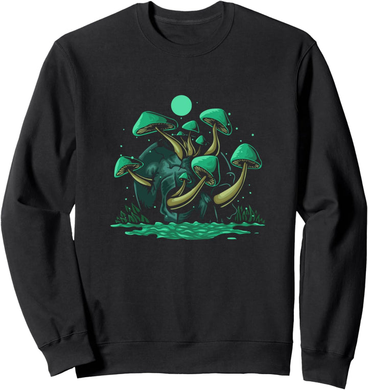 Skull Morel Mushrooms Mycologist Goth Mushroom Sweatshirt
