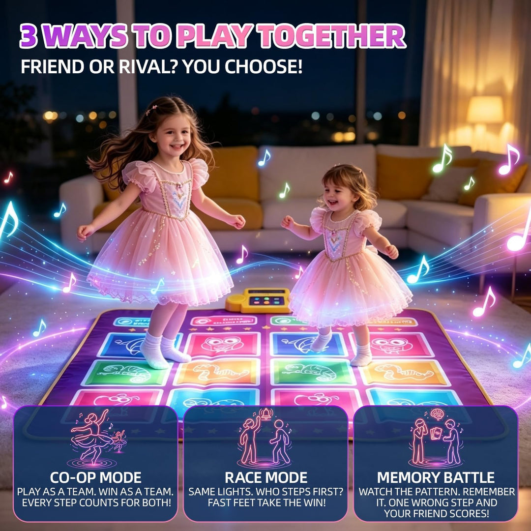 EagleStone Kinder-Tanzmatte mit 5 Spielmodi, Bluetooth, Musik und LED