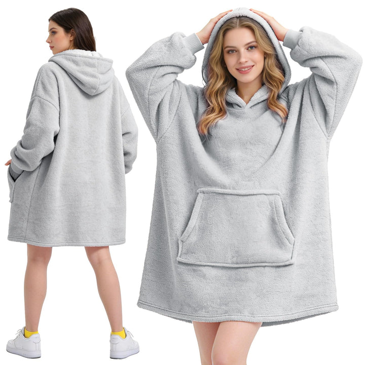 Hoodie Decke mit Ärmeln, Oversize Hoodie Sweatshirt, Tragbare Decke zum, Anziehen Erwachsene Kuschel