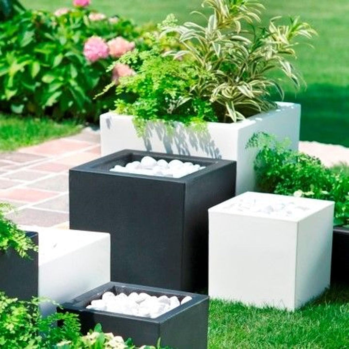 TERAPLAST Blumentopf Schio Cubo 40 cm Made in Italy recyclebar 40 cm Cappuccino, 40 cm Cappuccino