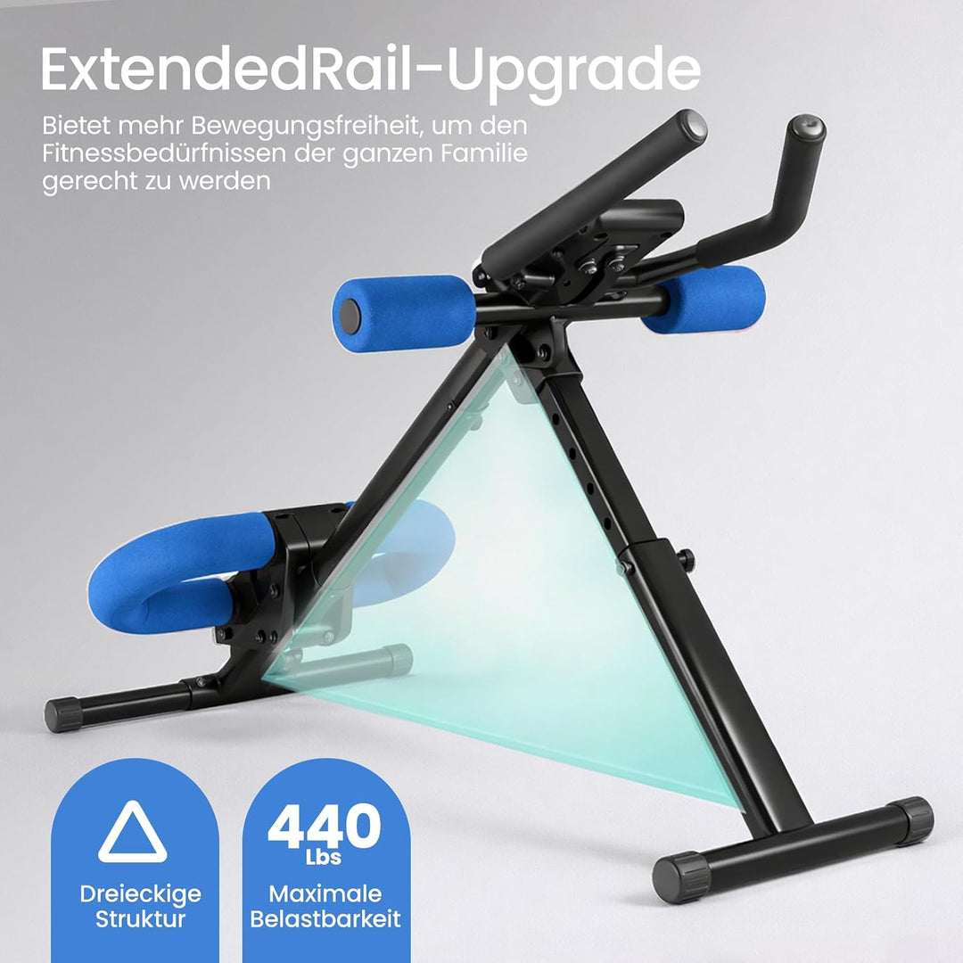 Ab Trainer Abdominal Muscle Machine Adjustable for Home Gym, Foldable And Space-Saving, Quiet Wheels