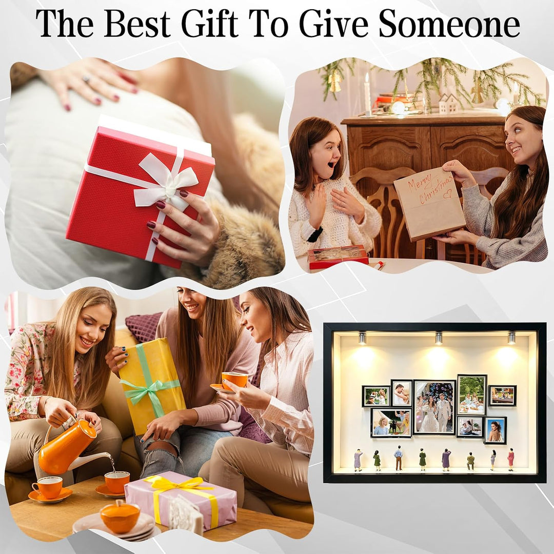 DIY Mini Museum Bilderrahmen Set, mit 8 Miniatur-Figuren und LED