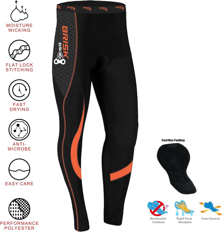 Brisk Bike Fahrradhose Herren Fahrradhose Herren lang mit Cool Gel-Polsterung im Inneren Fahrradhose