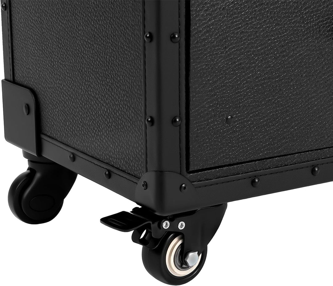 Kosmetikkoffer Trolley, Kosmetikkoffer Schminkkoffer mit 4 Rollen, Abschliessbar Friseurkoffer Rollk