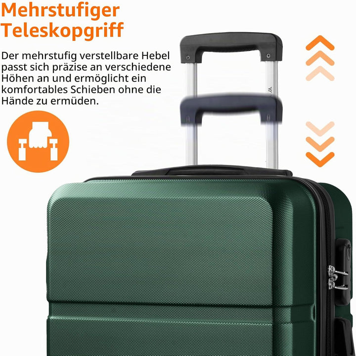 Gepäck, Trolley Suitcase Reisekoffer, Rollkoffer Handgepäck mit 4 Rollen 360°, Hartschalenreisekoffe