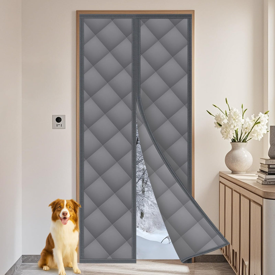 flintronic Magnet Wärmeschutzvorhang für Türen, 90x200cm Thermo Türvorhang, Lsolier Schutz Vorhang,
