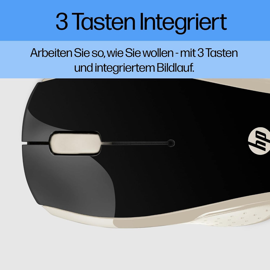 HP 200 (2HU84AA) kabellose Maus (1.000 dpi, 3 Tasten, Scrollrad, USB dongle) schwarz / silber Schwar