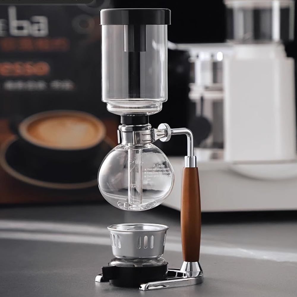 Rustikaler Siphon mit Holzgriff für 5 Tassen