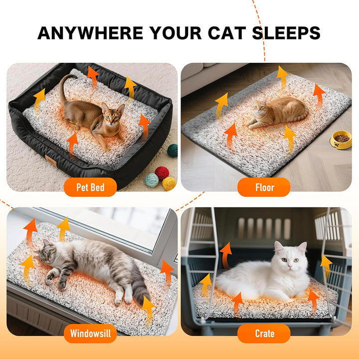 Selbstheizende Katzendecke 2.0, Thermomatte Katze, ohne Strom, 46 x 69 cm Selbstheizende Katzendeck