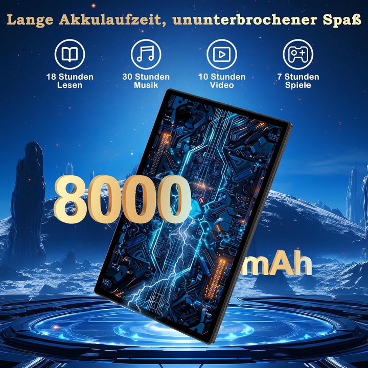 ZIOVO 2026 Neuest Android 15 Tablet 10.1 Zoll, 30GB RAM+128GB ROM+2TB, Gemini AI, 5G WLAN, Octa-Core
