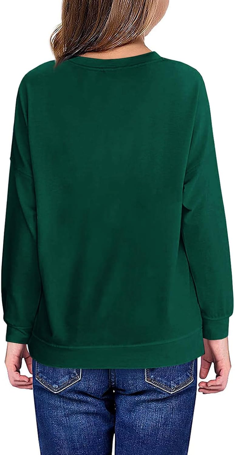 Haloumoning Sweatshirt Mädchen Weihnachtspullover Lustig Rundhals Pullover Winter Oberteile für Kind