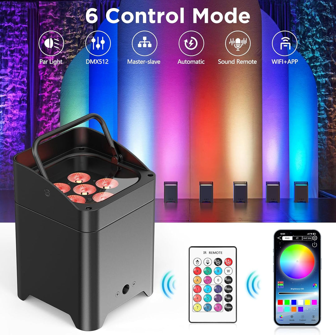 PUZILOZA 200W COB+RGB led par Scheinwerfer Strahler, 3PCS 1800K Goldene LED-Lampe dj licht mit 50.00