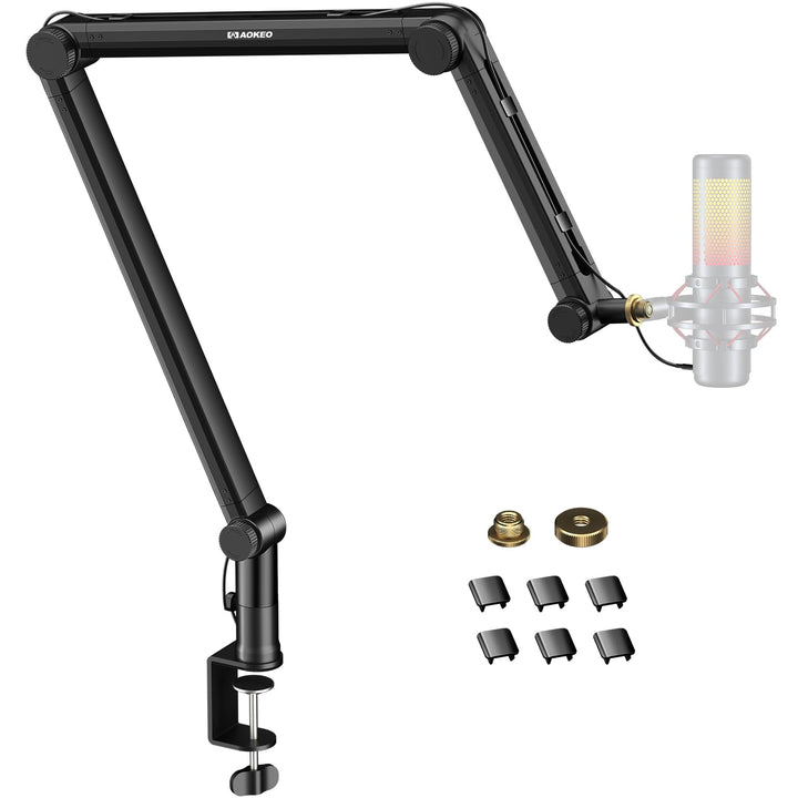 Mikrofon Arm,Aokeo AK-49 Mikrofon Ständer Arm für HyperX QuadCast,SoloCast,Elgato Wave,Shure SM7B,Bl