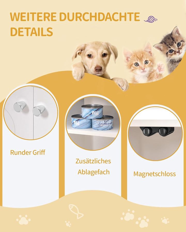 Hzuaneri Katzenschrank, Katzentoilette, Katzenklo Schrank, Katzenhaus mit Tür und separater Trennwan