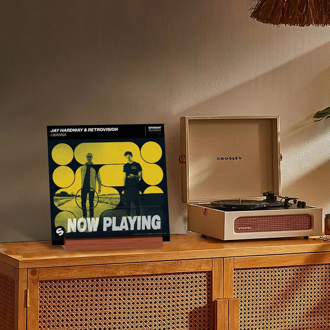 Ammonite Beleuchten Now Playing Vinyl-Schallplattenständer, Plattenständer, hölzerne Acryl-Halter fü