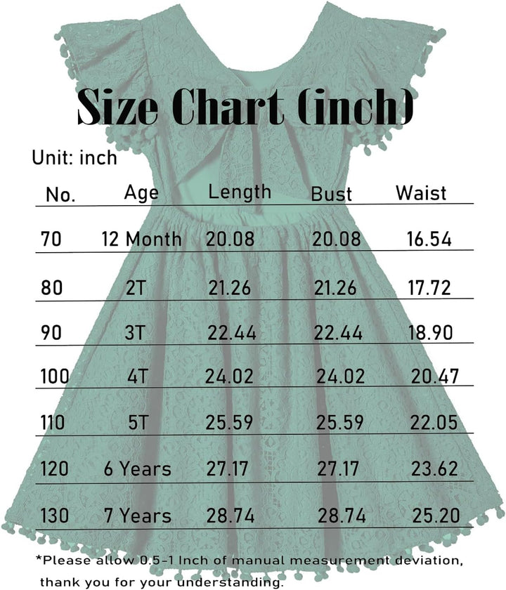 Beganly Mädchen Elegante Prinzessin Spitzenkleid Kleinkind Vintage Pom Pom Flatterärmel Party Kleide