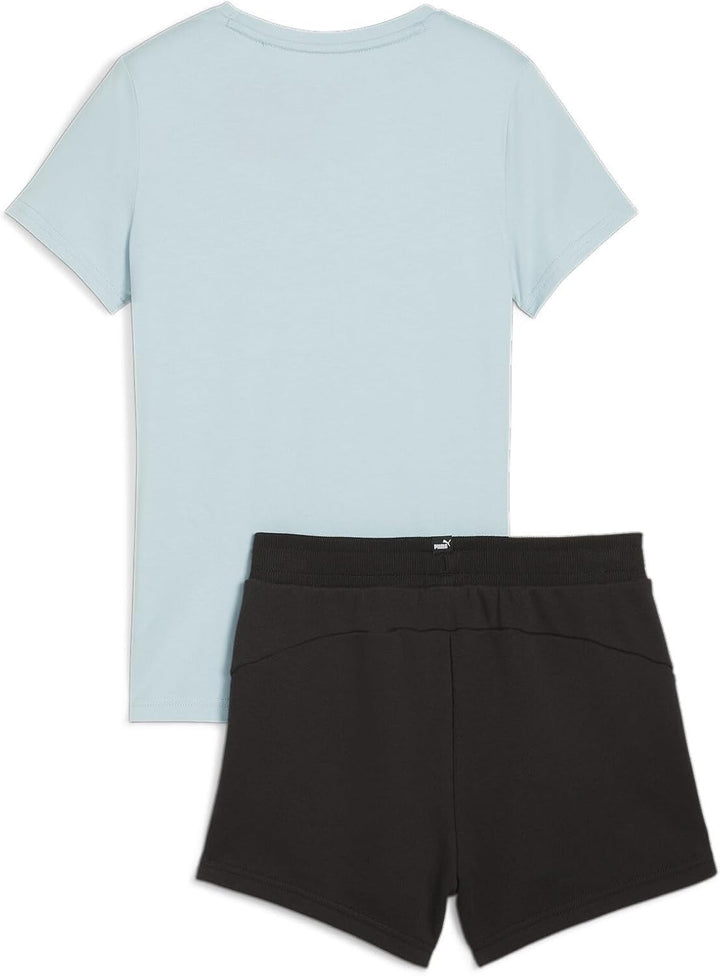 PUMA Mädchen Logo Tee &amp; Shorts Set G Trainingsanzug 128 Turquoise Surf, 128 Turquoise Surf