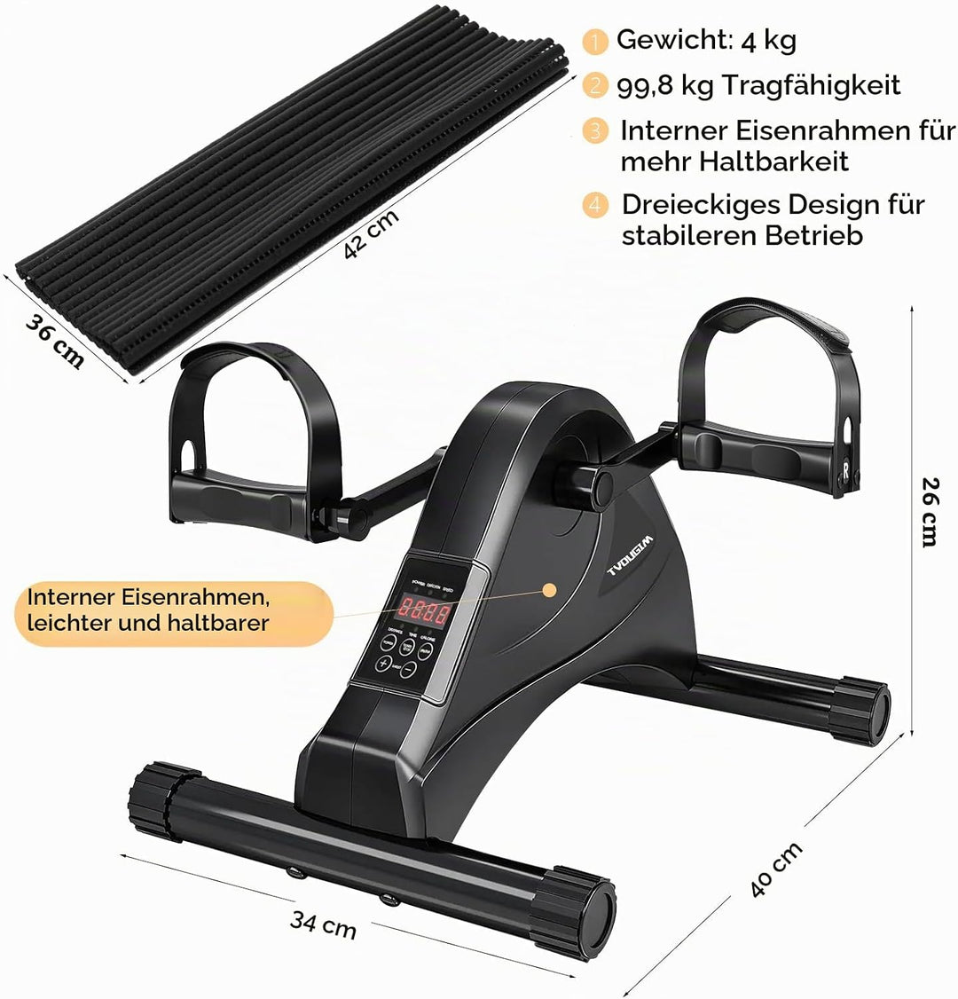 Pedaltrainer, Beintrainer für Zuhause, Leisem Motor, 6 Geschwindigkeitsstufen, Heimtrainer Senioren