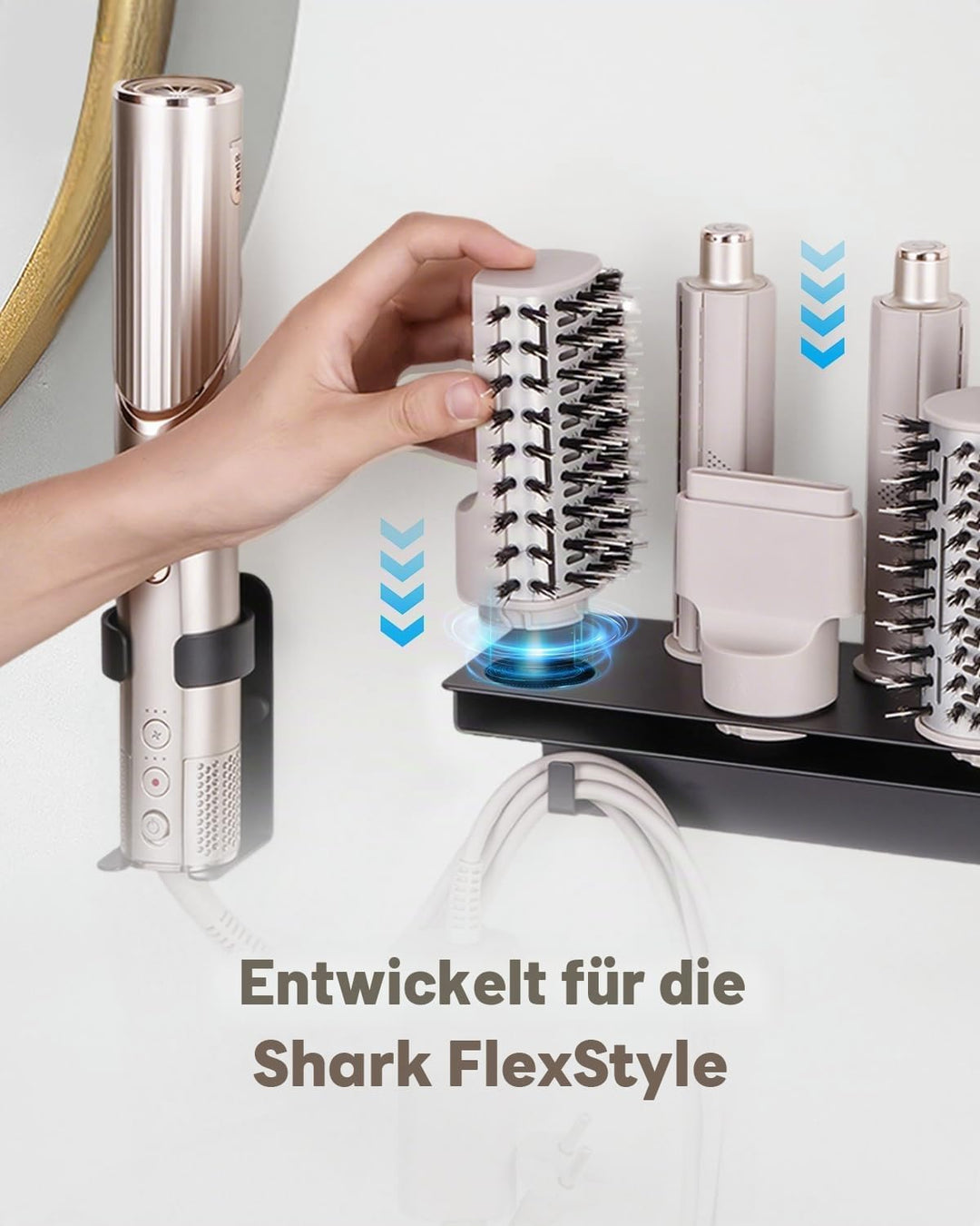 Fönhalter für Shark Flexstyle 5 in 1 Wandhalterung, Kompatibel mit Shark Flexstyle Aufsätze HD430 HD