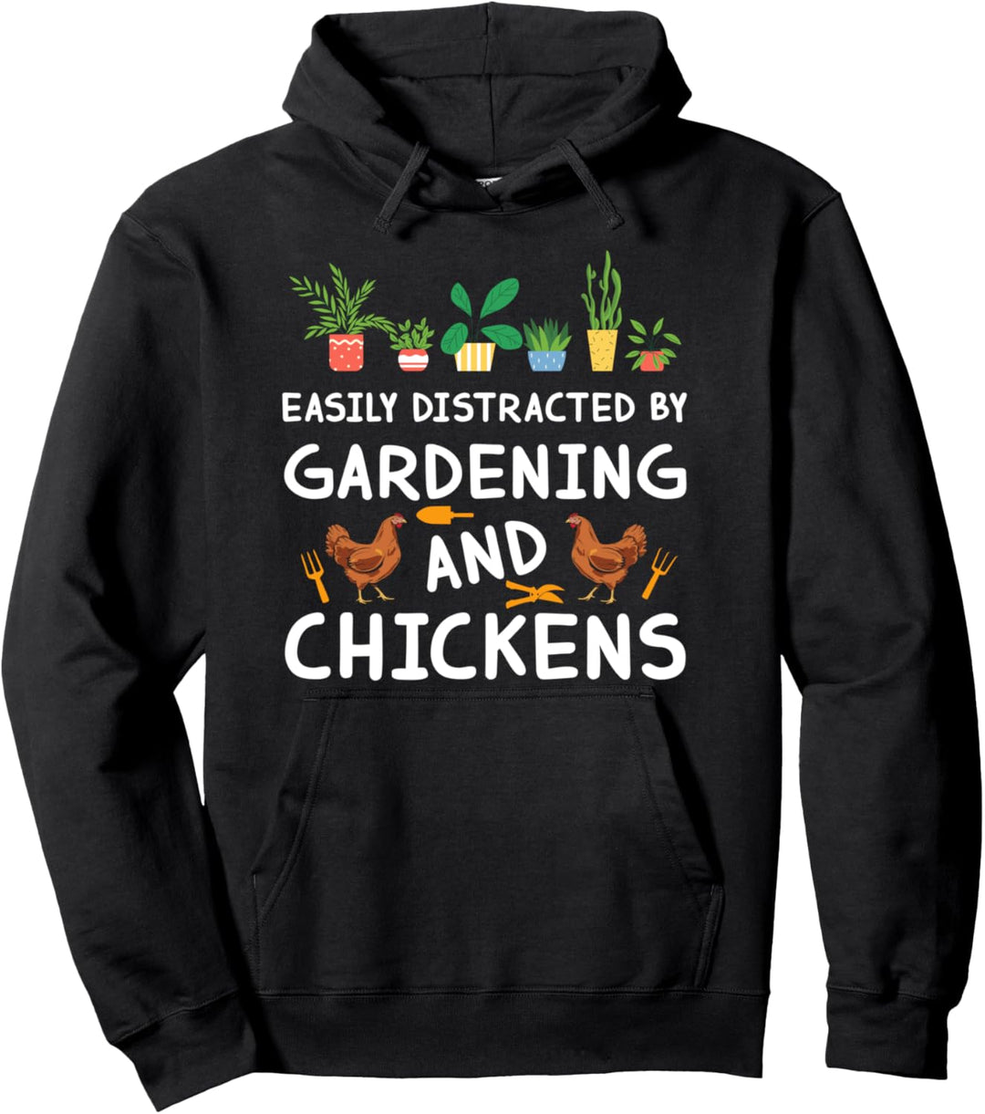 Leicht ablenkbar durch Gartenarbeit und Hühner Gärtner Tier Pullover Hoodie