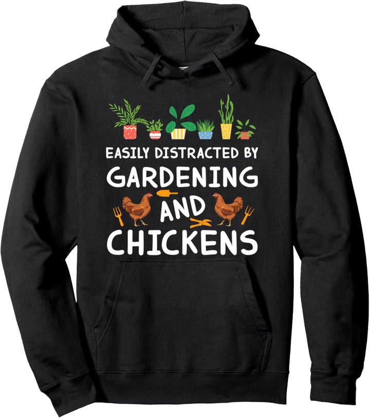 Leicht ablenkbar durch Gartenarbeit und Hühner Gärtner Tier Pullover Hoodie