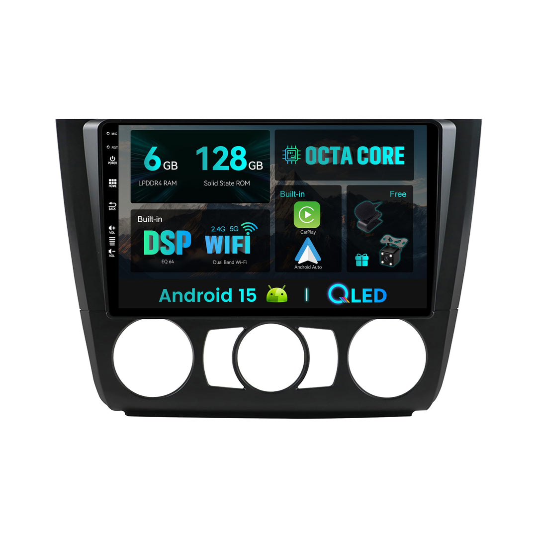 Android 15-6G+128G - IPS Autoradio Passt für BMW 1 Series E81/E82/E87/E88 (2004-2012) - Eingebaut Ca