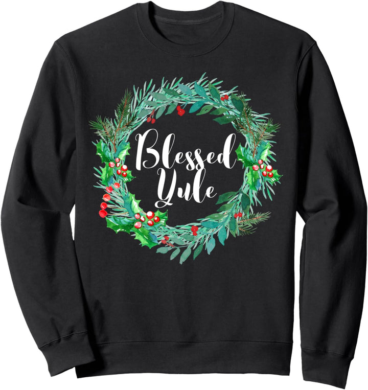 Gesegneter Weihnachtswinter-Sonnenwende-Kranz-Feiertag Sweatshirt