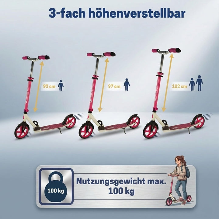 Best Sporting Scooter Erwachsene und Kinder I klappbarer Roller mit Ständer I hochwertiger City-Roll