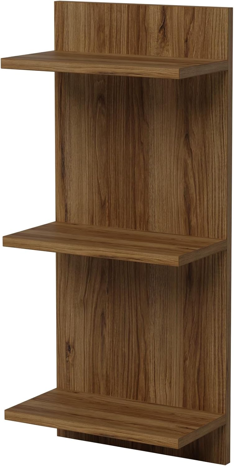 AKKE Hängeregal Wandregal - 80 x 40 cm Möbelplatte - Regal 3 Ebenen - Alte Eiche, Alte Eiche