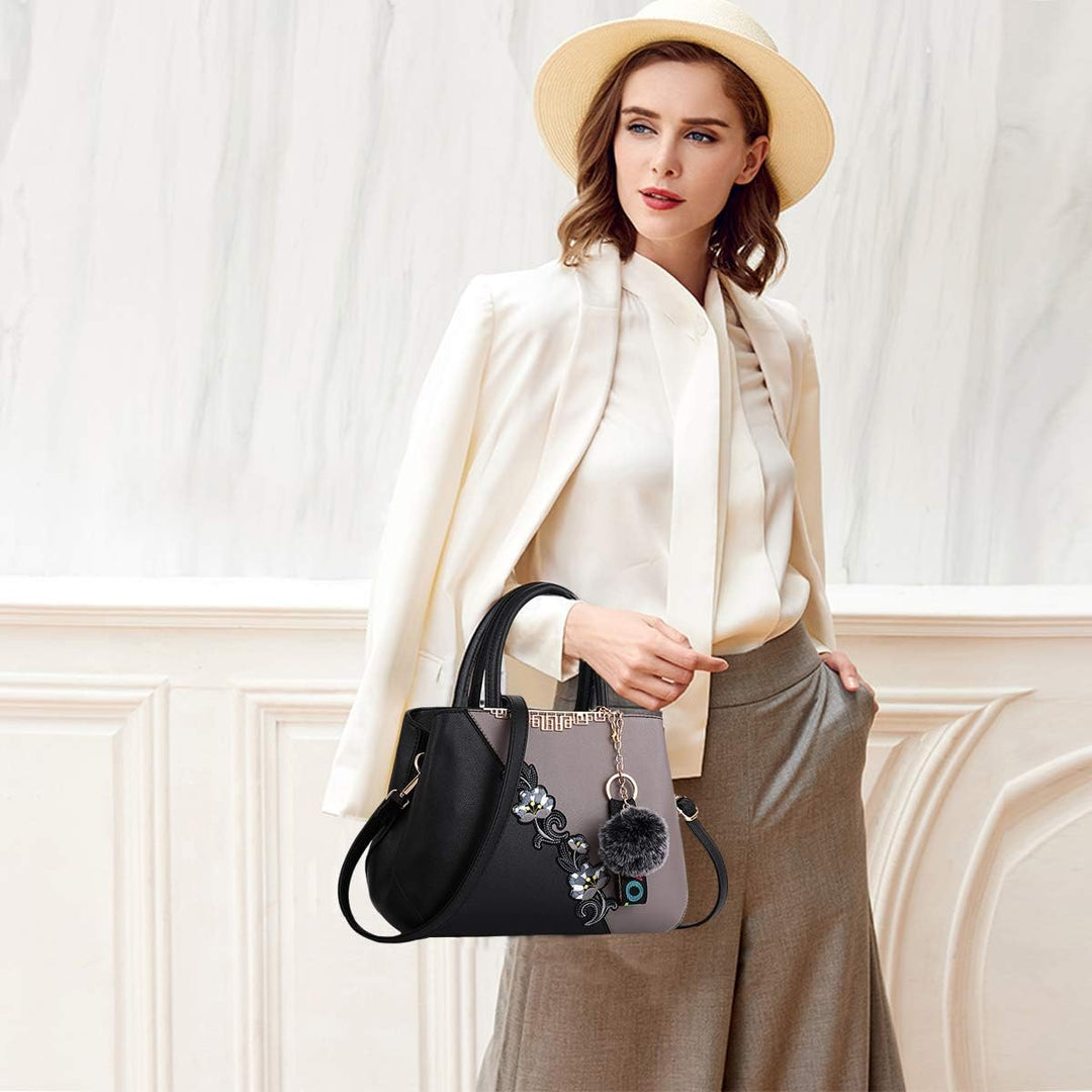 NICOLE &amp; DORIS Handtaschen Damen modische Damenhandtaschen taschen Damen Umhängetaschen mit Blumenmu