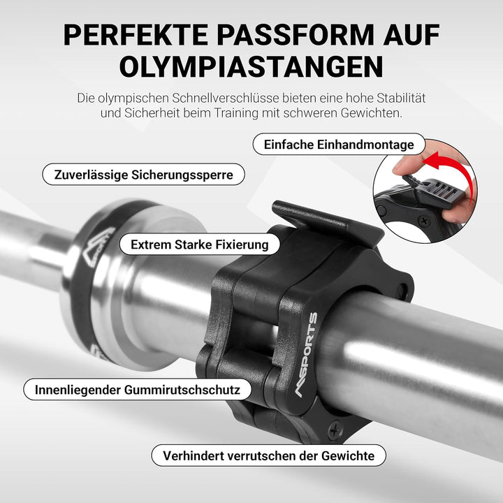 Hantelverschlüsse für Olympia Hantelstange | Durchmesser 50/51 mm barbell collar
