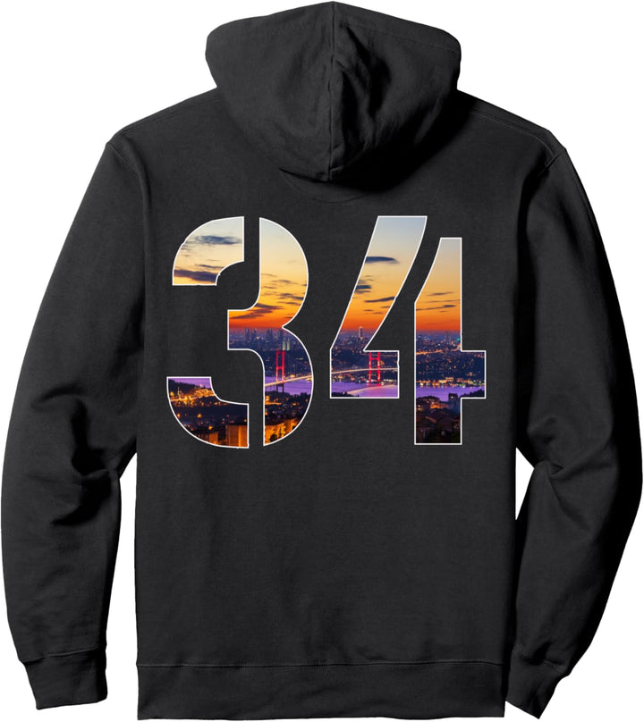 Türkei Istanbul Slyline Rückennummer 34 Turkey Fun Pullover Hoodie