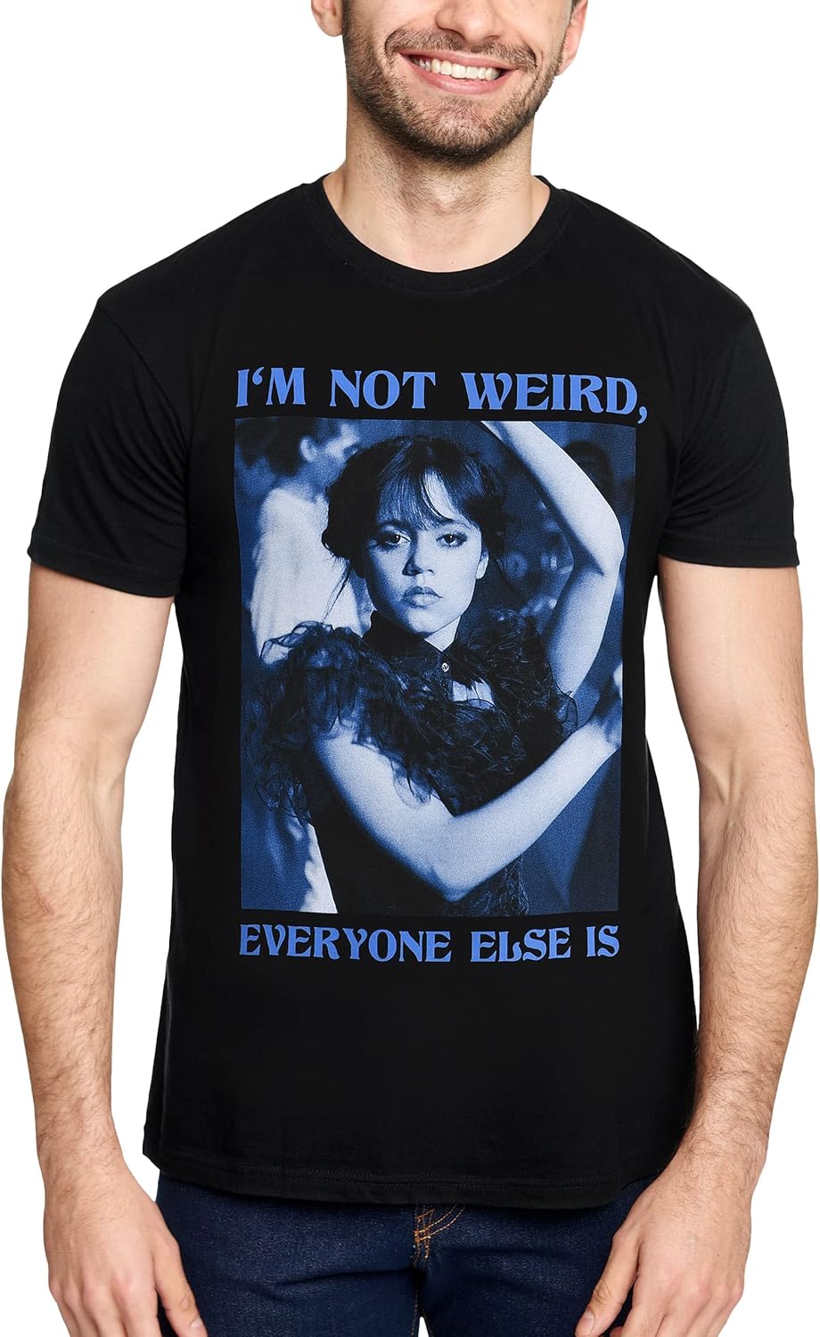 Elbenwald Wednesday T-Shirt mit verschiedenen Motiven für Herren Damen Unisex Baumwolle schwarz XS D