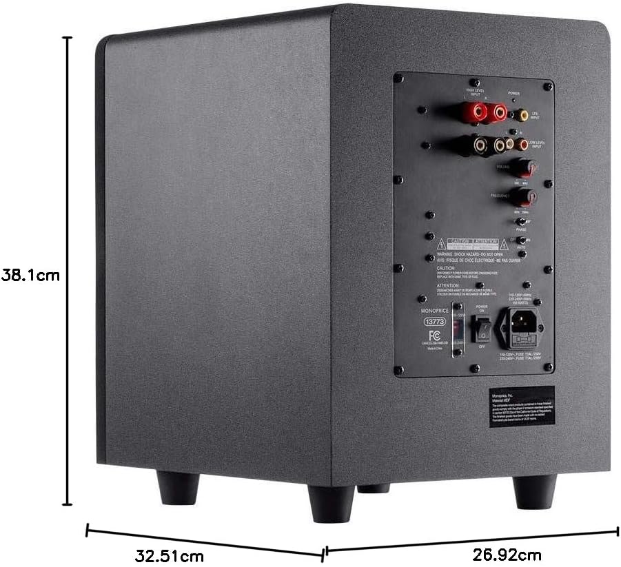 Monoprice 114567 Select 20,3 cm 200 W Subwoofer (schwarz) Klassisch, Klassisch