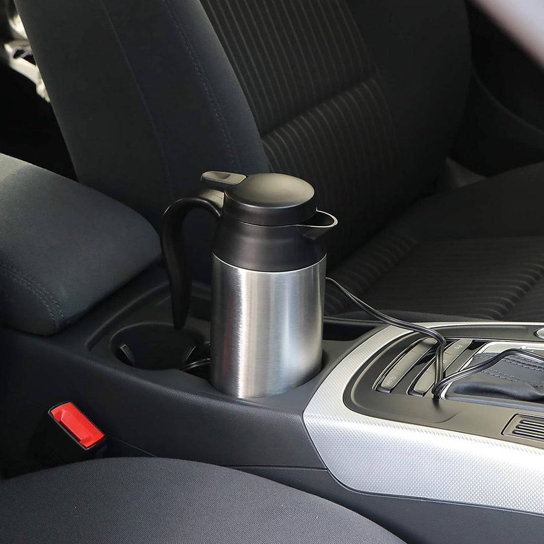 Jadeshay Auto Wasserkocher Edelstahl 12V für Auto, 750ML Reisewasserkocher mit Zigarettenanzünder, C