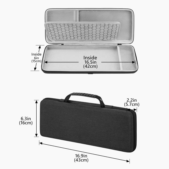 GEEKRIA 75% Tastaturhülle, Hartschalen-Reisetasche für kabellose tragbare Tastatur mit 84 Tasten, ko