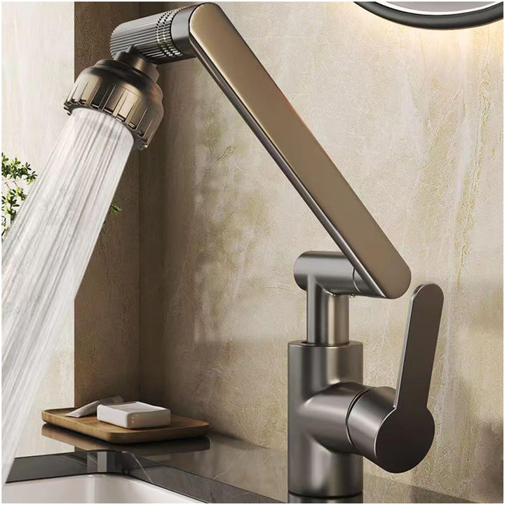 MIDINGCHAI Armatur Bad, Wasserhahn Bad Hoch, 1080 Grad Drehbarer Wasserhahn mit Schlauch, Ideal Stan