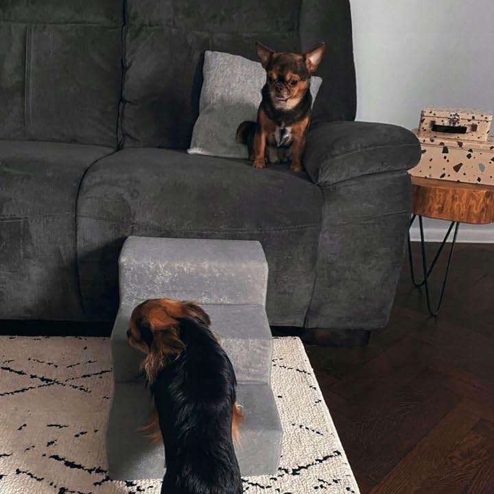 Sofatreppe für Hunde und Katzen – Hundetreppe für Bett &amp; Sofa – 3- oder 4-stufig, rutschfest &amp; wasch