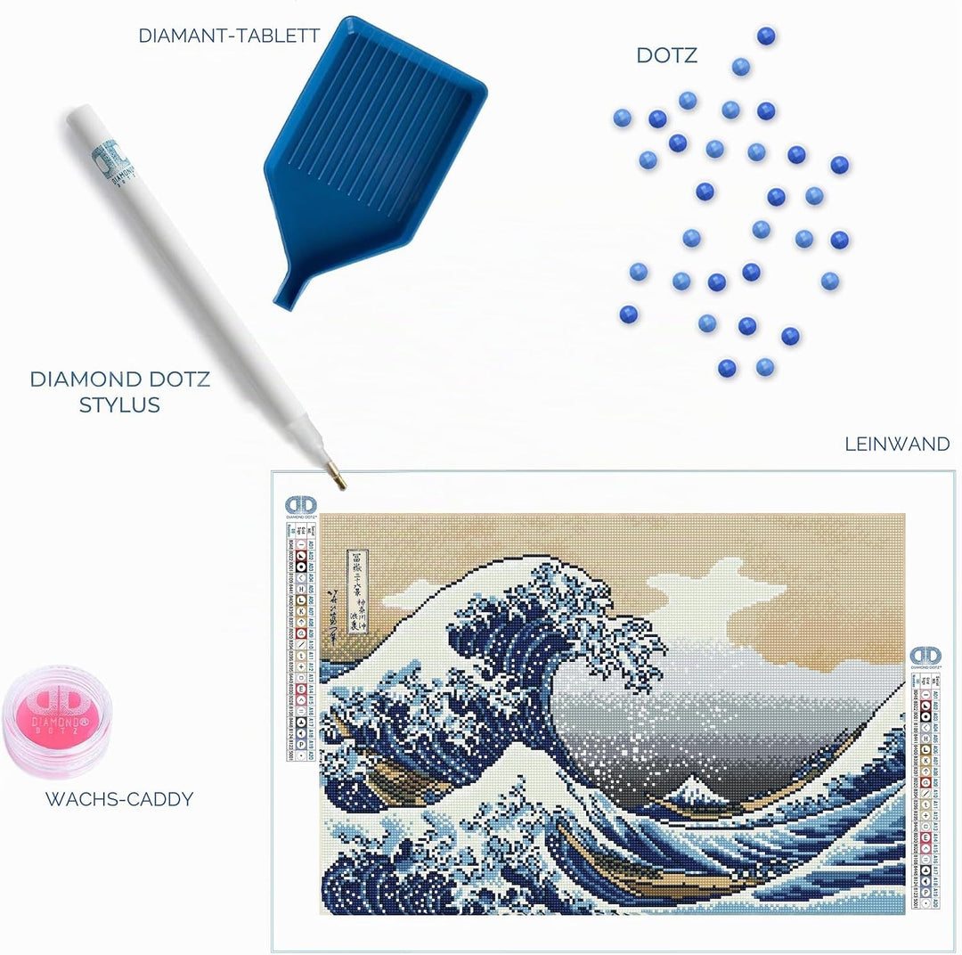 DIAMOND DOTZ 2592467 Original 5D Diamond Painting Squares Set, Welle vor Kanagawa, DIY Diamant-Maler