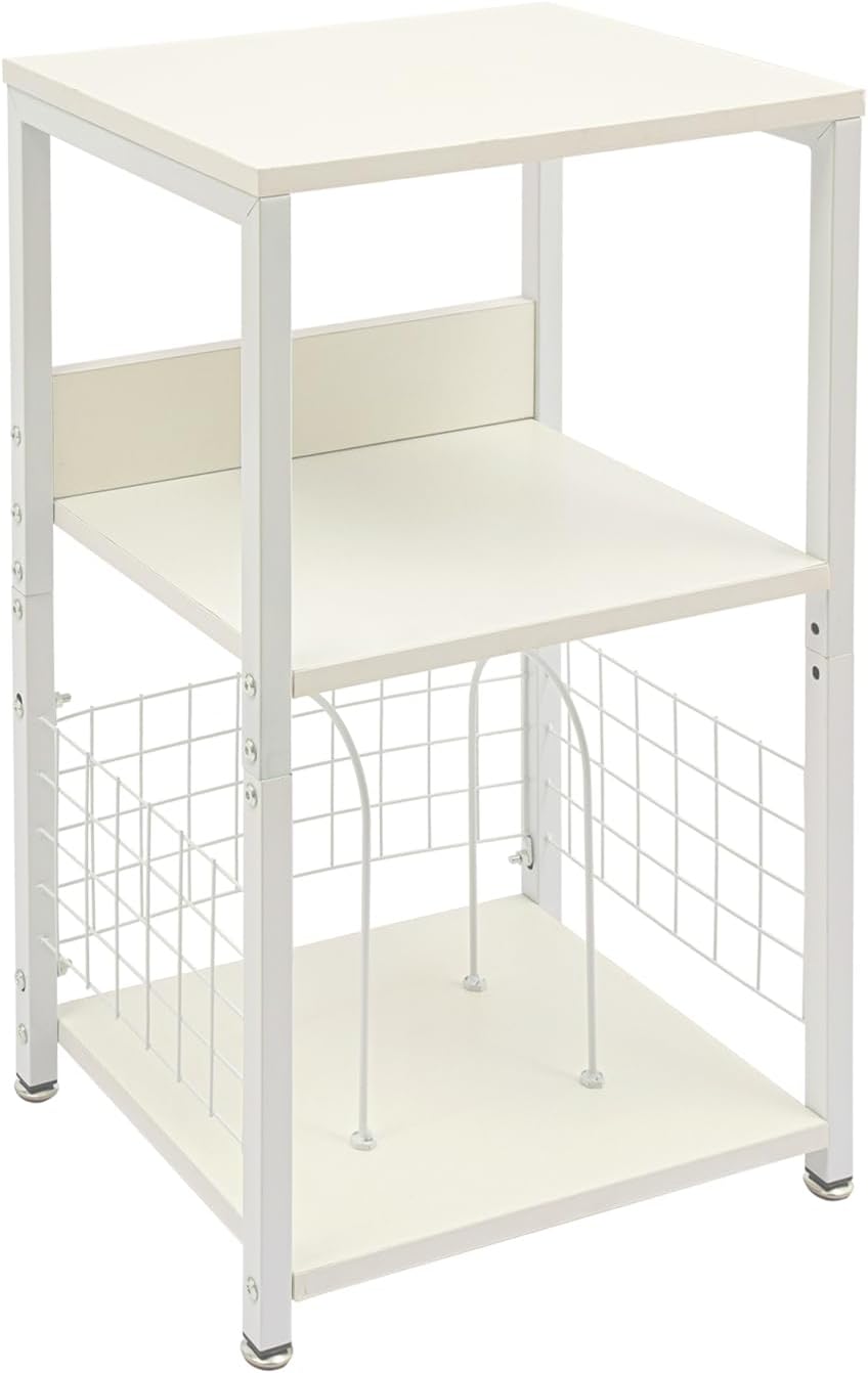 Möbelstück, Vinyl, weiss, 3 Ebenen, Eisen und MDF-Holz, Traglast 45 kg, 2