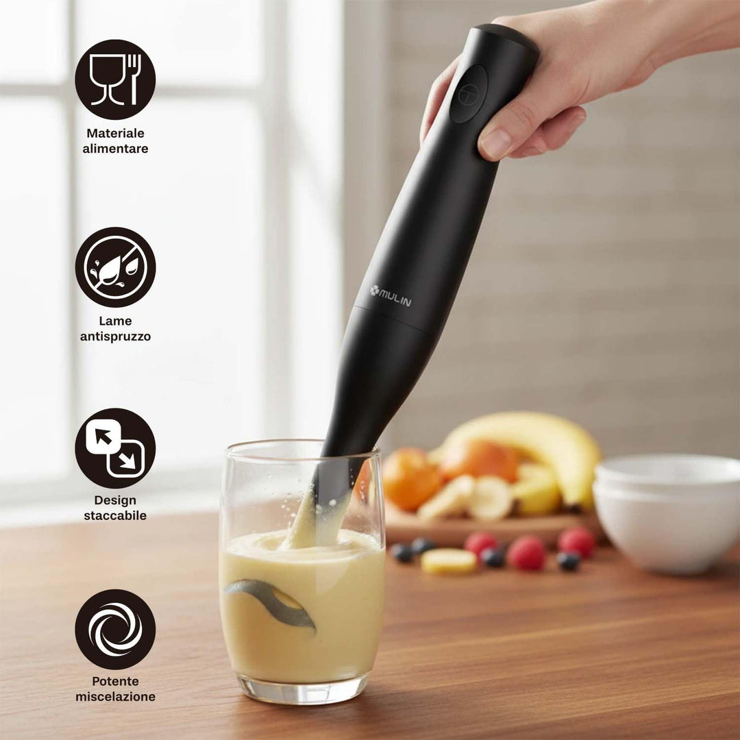 MULIN 400-W-Stabmixer, leistungsstark und leicht, mit abnehmbarem und spritzwassergeschütztem Design
