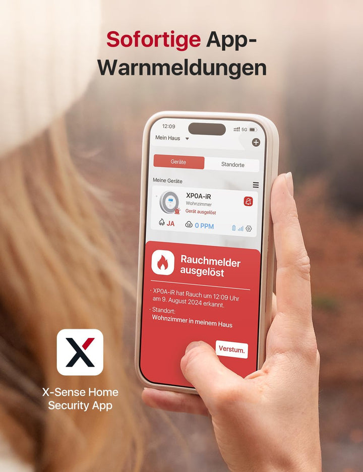X-Sense XP0A-iR Rauch und CO Melder mit Sprachalarm und Standortansage, WLAN Kombinierter Rauch- und