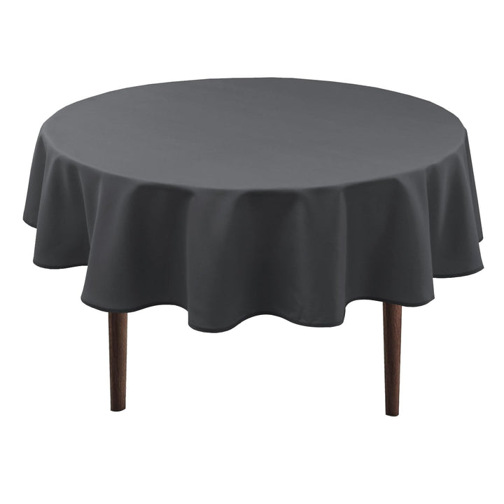 Hiasan Grau Wasserabweisend Tischdecke aus Polyester,Rund140cm,Anti-Falten Tischtuch,geeignet für Kü