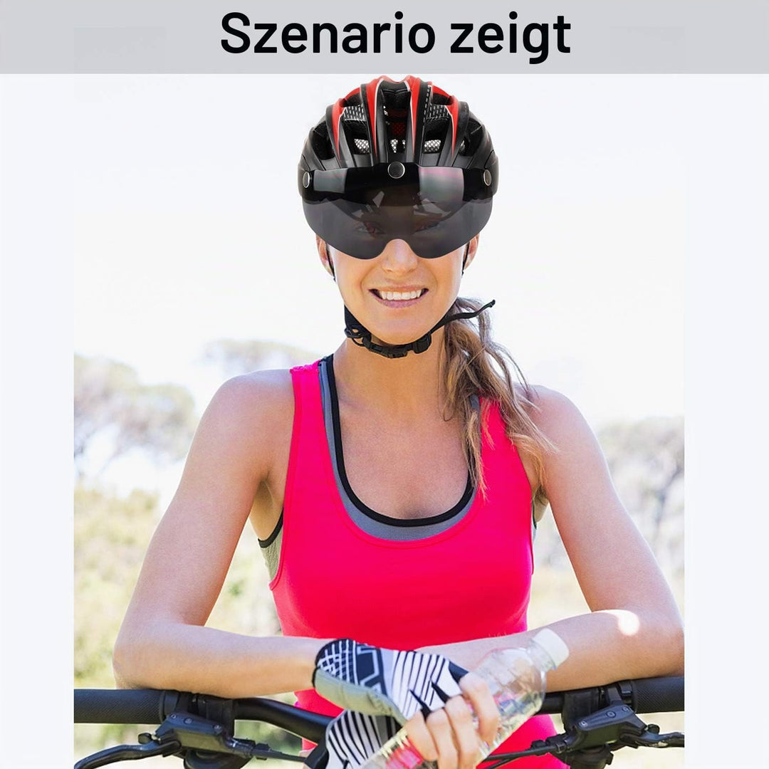 Shinmax Fahrradhelm mit LED-Beleuchtung, Fahrradhelm mit Sicherheitsbeleuchtung, magnetischer Fahrra
