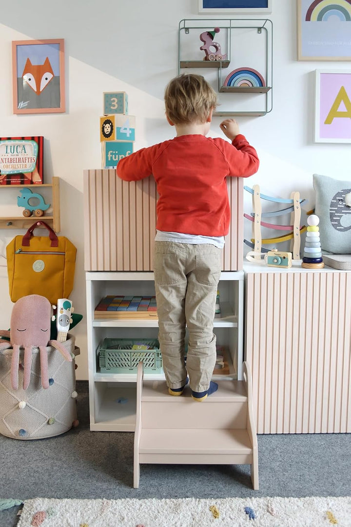 Kindsgut Holztritt, Tritt-Hocker mit 2 Stufen ideal für Kinder, dezente Farben und hochwertige Quali