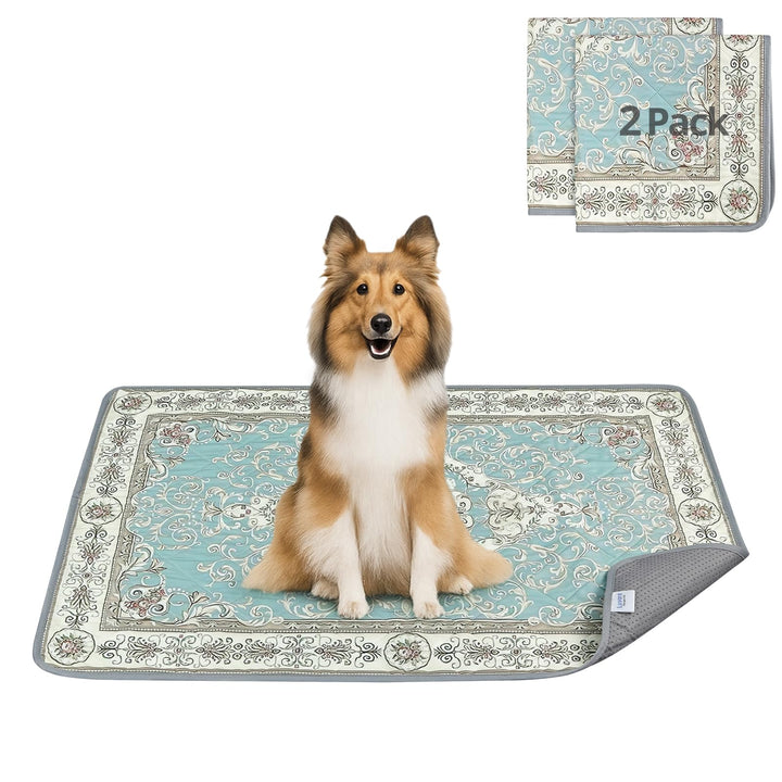 Waschbar Welpen unterlagen, 2 Pack 70x100cm Schnell Absorbierend Pipimatten für Hunde, wasserdichte