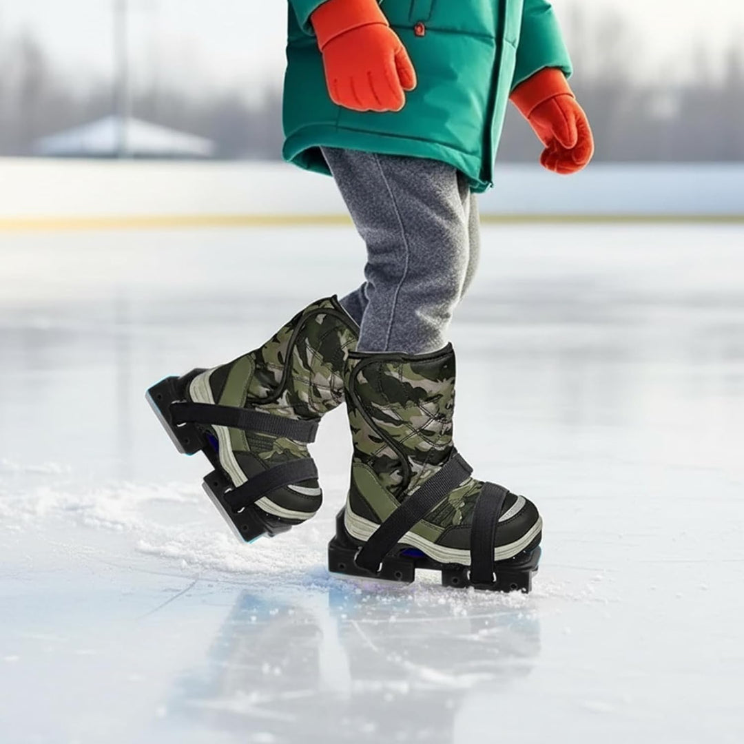 Jorzer 1 Paar Kleinkind-Schlittschuhe, verstellbare Kinder-Schlittschuhe mit starker Gürtelschnalle