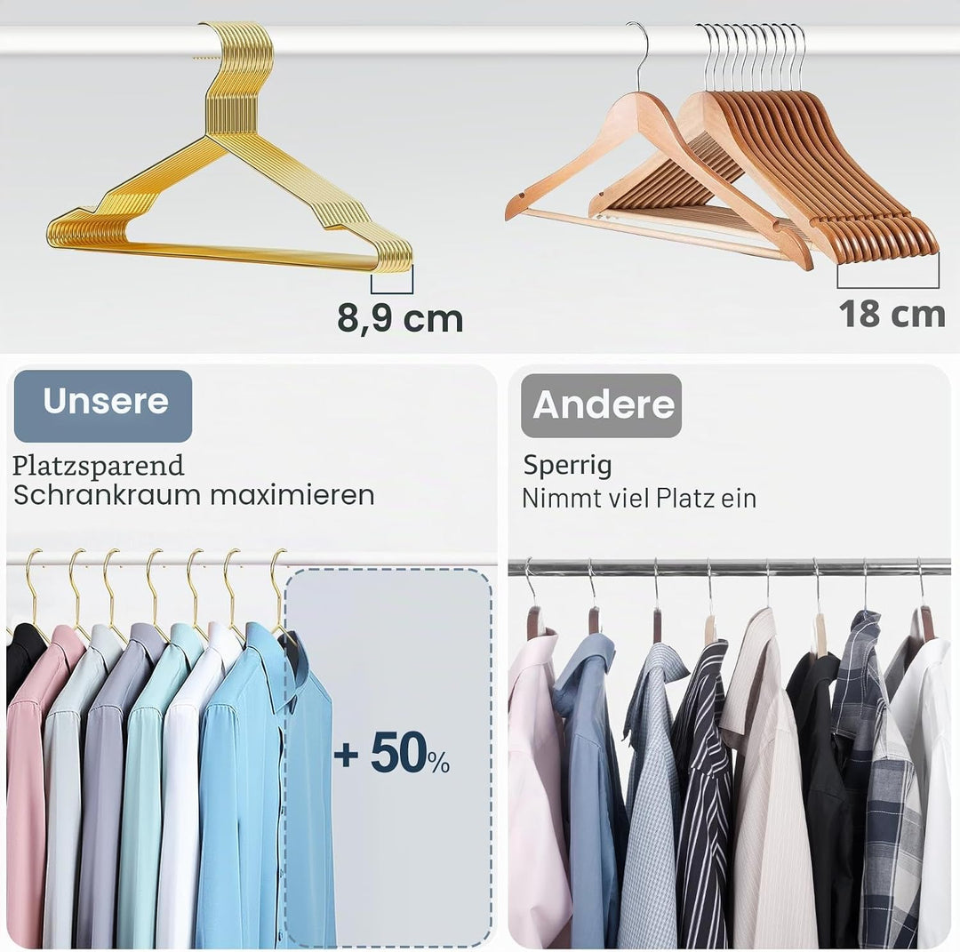 SPECILITE Metall-Kleiderbügel, robust, Starke Draht-Kleiderbügel mit Kerben, platzsparende Kleiderbü