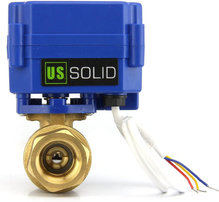 U.S. Solid 1" Motorkugelhahn Messing 2 Wege Elektrische Zonenventil, 9-24V AC/DC, 3 Drähte Messing 1